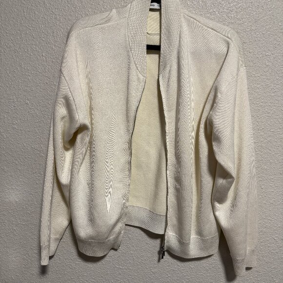 MANGO - White Bomber Jacket - XL - Picture 1 of 4